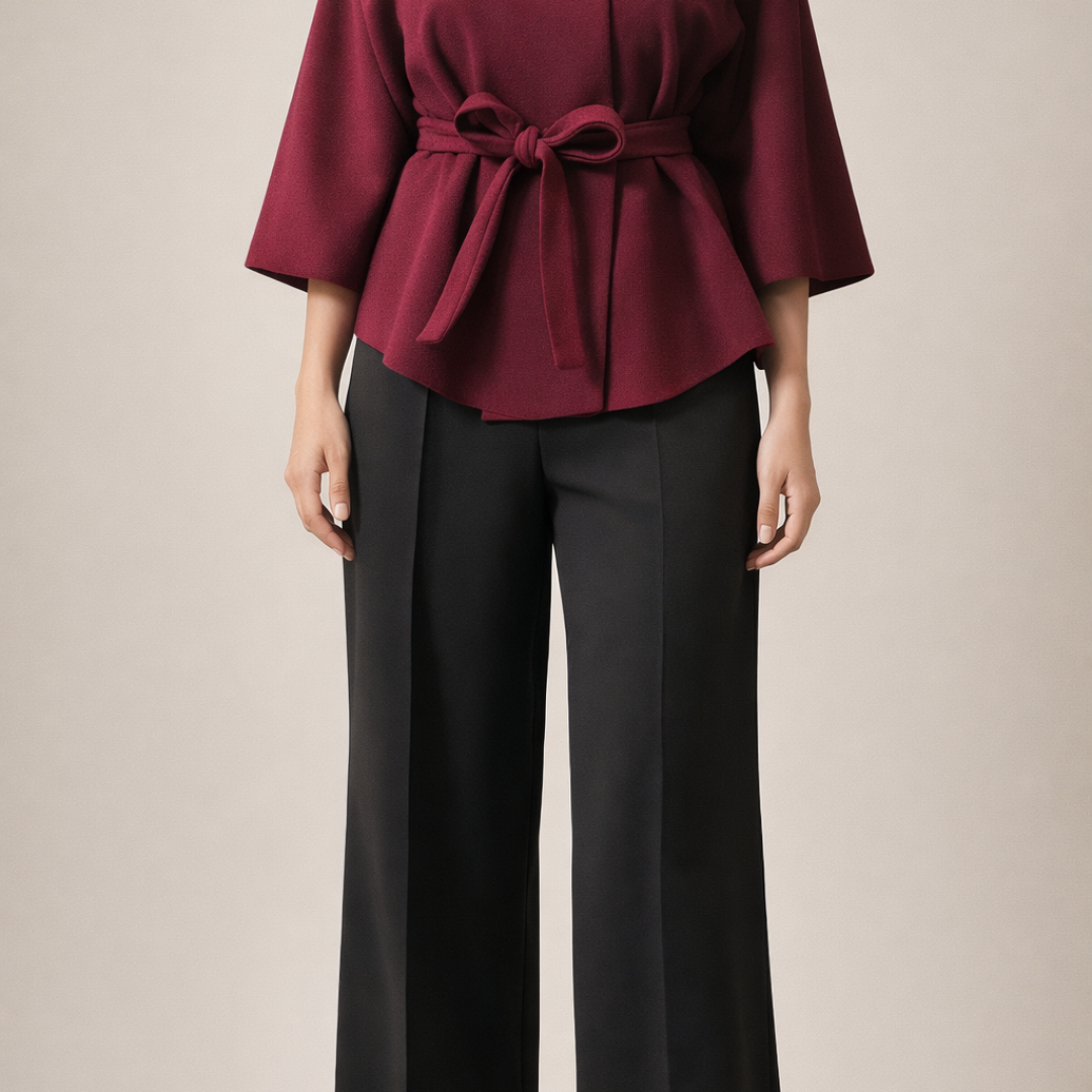 LAURENA SUBLIME TOP MANCHE COURTE LARGE AVEC NOEUD FACON KIMONO